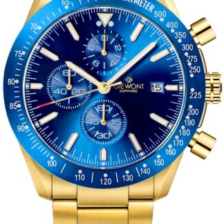 Zegarek Męski Giewont Chronograph Sapphire Złoto Niebieski GW8720-B6